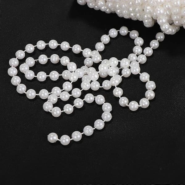 8mm Artificial Pearl Strands String Garland Spool Beads Wedding 20m [TT] White
