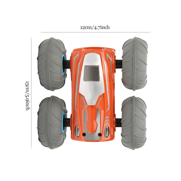 1:32 2.4G Fjärrstyrd Bil Leksak Dubbelsidig Stunt Barn Pojke Barn RC Bil DC192AOrange + Blå