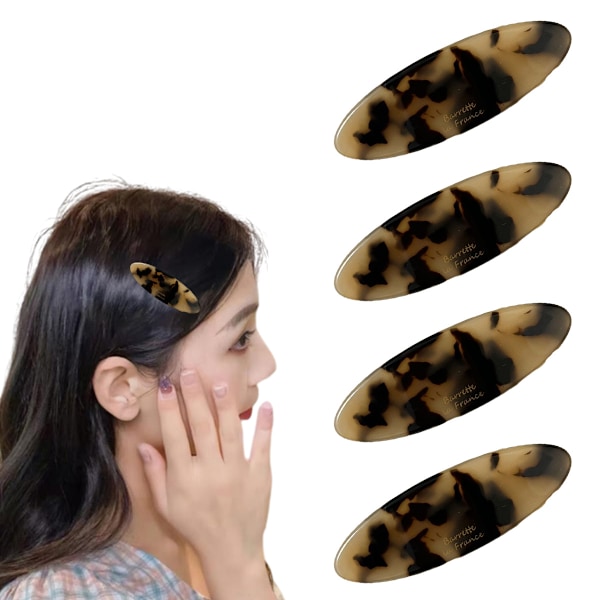 4 stk. vårklips, oval form, sidebrudd hårklips, sidebrudd hårklips