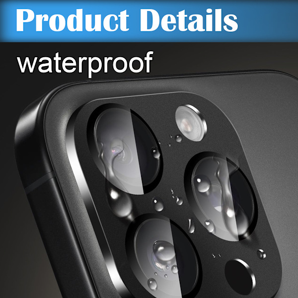[2-Pakning] iPhone 12 Pro Max Linsebeskyttelse i Herdet Glass - Svart