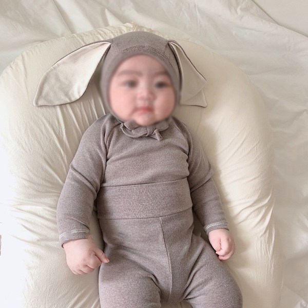 Barnkläder kostym barn basrock baby vår och höst hem kläder pyjamas (Khaki)