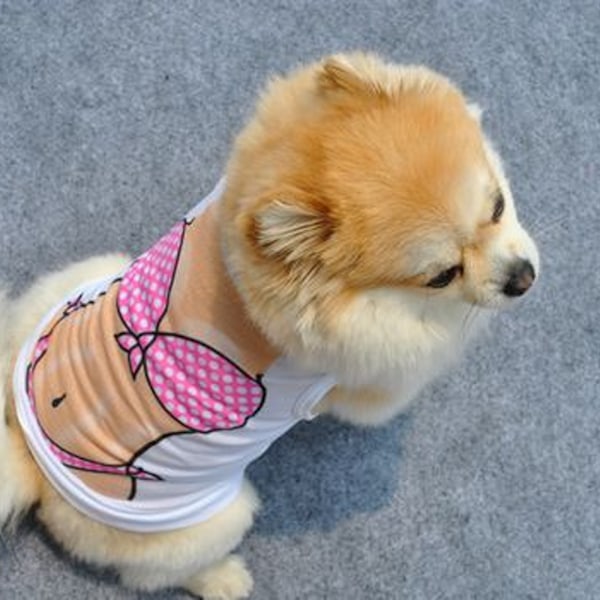 Hunde-T-skjorte Valpesweatshirt Kjæledyr uten ermer Vest Hunn Valp Doggy Bekledning Myk Søt Katt Hundeklær