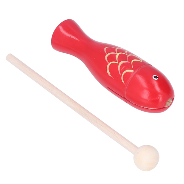 Percussion Instrument Fisk Formet Bærbar Træmusikinstrument Til Børn Småbørn Rød