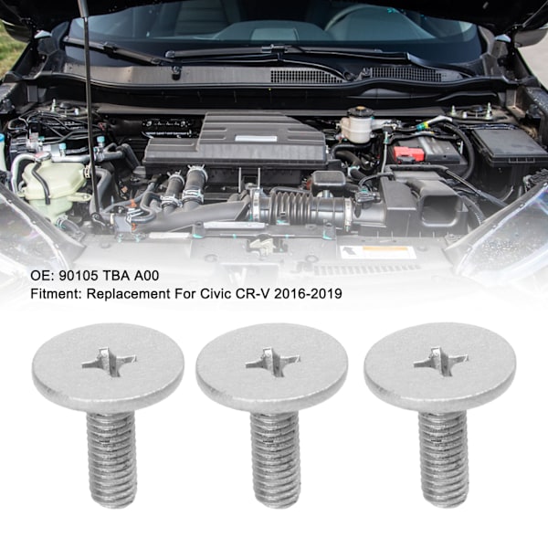 3 stk. Nedre Deksel Bolteskruer 90105 TBA A00 Motordeler Erstatning For Civic CR‑V 2016‑2019