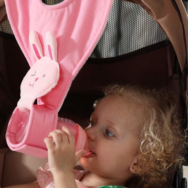 Justerbar Babyflaskeholder for Håndfri Flaskemating Hengende Barnevogn Seng Fiksering Drikkemating Brakett Stropp Magisk Klistremerke