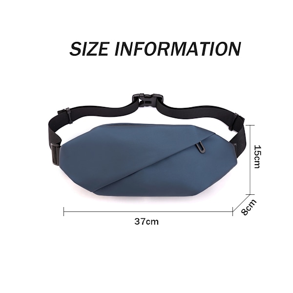 Midjeväska för Män Kvinnor Trendig Vattentät Crossbody Väska med Justerbart Bälte för Löpning Vandring Resor