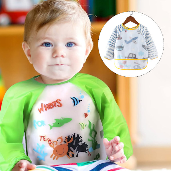 Børne Spiseoveralls, Baby Vandtæt Langærmet Vendbar Tøj