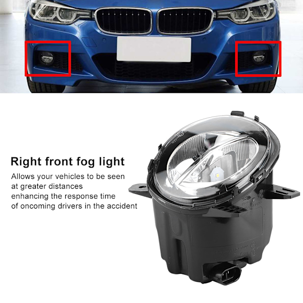 Høyre Front Tåkelys LED Hodelykt Bil Lys 63177315560 Passer for F20 F22 F30 F35