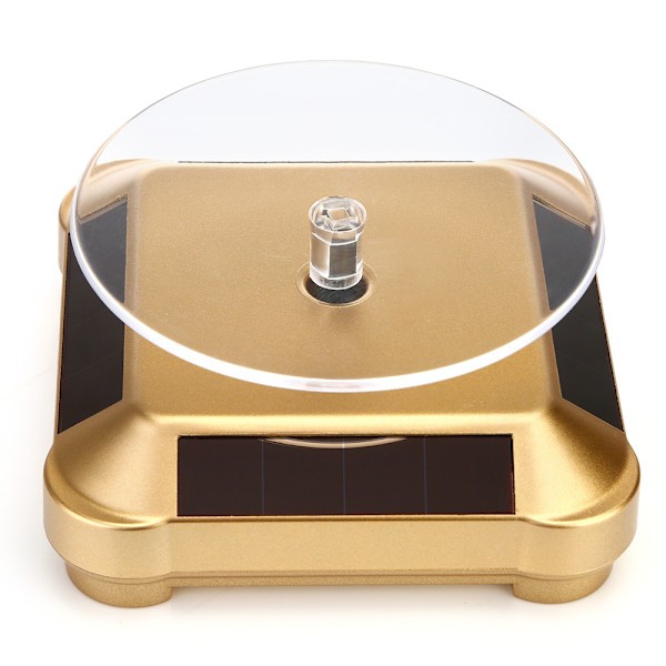 Solcelled Display Stativ Drejeskive, Batteri Dobbelt Brugt Roterende Display til Smykker Spinner Ur Hobby Samling Hylde