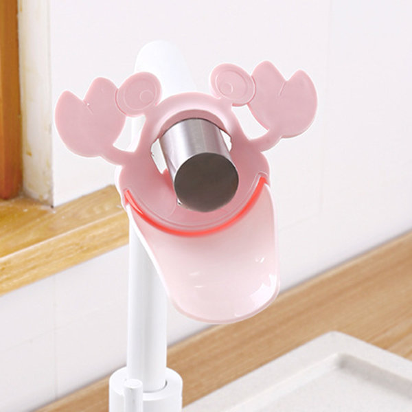 Barnkranförlängare med tecknad krabba, rosa