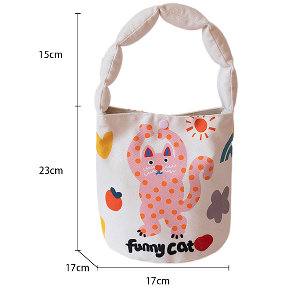 Canvas Tote Aesthetics - Kvinners Handlepose for Handleposer og Skole med Søt Katt Bucket Canvas Bag