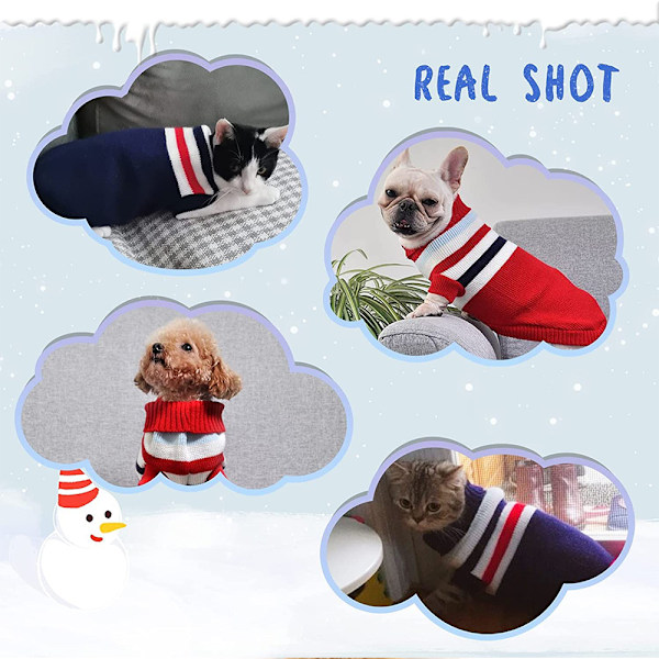 2 stk. kæledyrs tøj Hund varm tøj Hund sweater i efterår og vinter