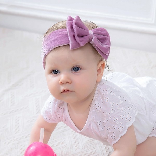 6 st Baby Girl Bows och pannband för spädbarn Nyfödd Småbarn Barn Stora pannband Huvudband Hårtillbehör Hårband för nyfödda
