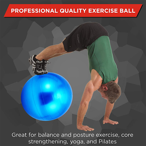 Uppblåsbar fitnessboll, yogaboll för träning, stabilitetsövningar