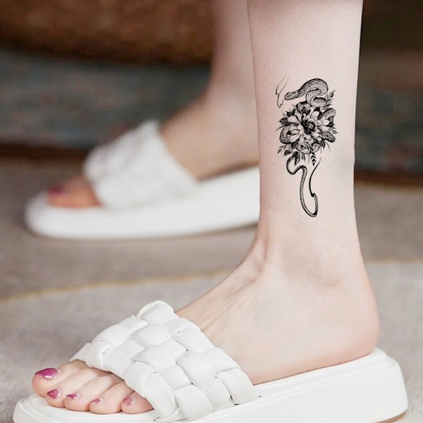 24 Ark Varierade Tillfälliga Tatueringar För Män Kvinnor, Arm Hals Temp Tatuering Tillfälliga Tatueringar Dekal Set