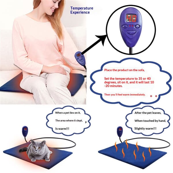 Dog Heating Pad with Chew-Resistant Cord, Layers, Warming Cat Heating Pads