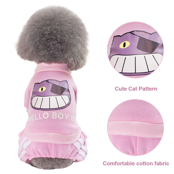 Hundetøj Trøje 4 Ben Hund Jumpsuit Outfit Sweatshirt Tøj Hund Hoodies (Pink)