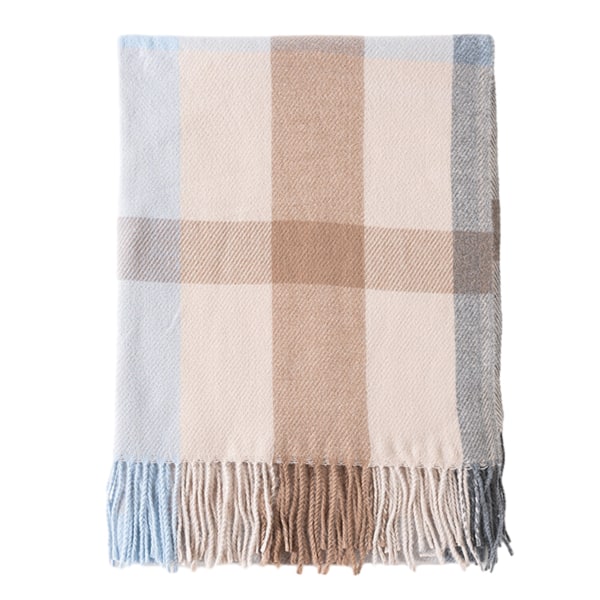 Dame Lang Rutete Teppe Chunky Oversized Vinter/Høst Varmt Sjal Stor Rutete Sjal Wrap