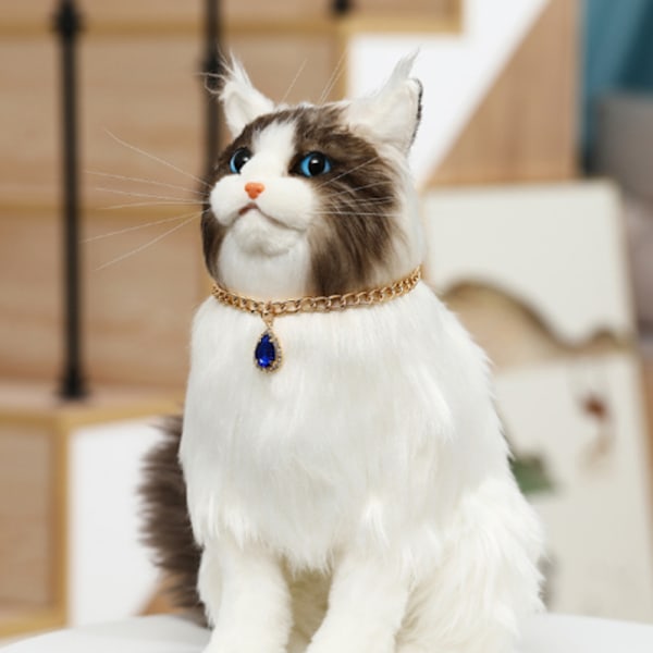 Katte Halskæde med Hjerte Rhinestone Vedhæng, Letvægts Justerbar Skinnende Diamant Sød Pige Bryllup Fødselsdagsfest