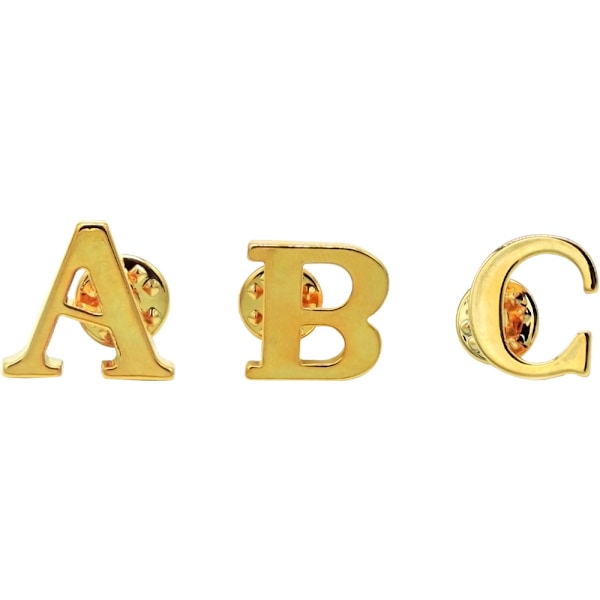 Mænd Kvinders Initial Alphabet Bogstav Pins Krage Badge Brocher til Forretning Bryllup Graduation Gave
