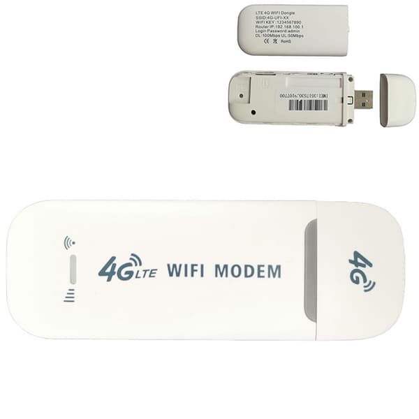 4g Ulåst Usb Modem Mobil Trådløs Router Wifi Hotspot Simkortplads White