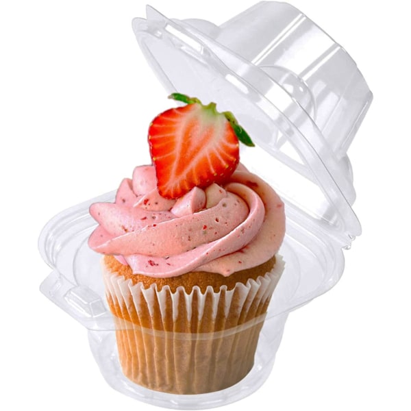 50 Pakk Individuelle Cupcakes-Beholdere Plast Cupcakes-Bokser