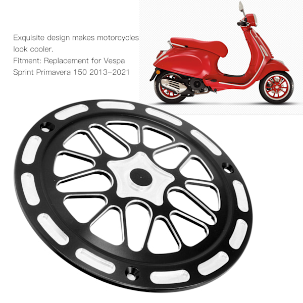 Motorcykel Motorfläkt Skyddsskydd Aluminiumlegering Ersättning för Vespa Sprint Primavera 150 2013‑2021 Svart