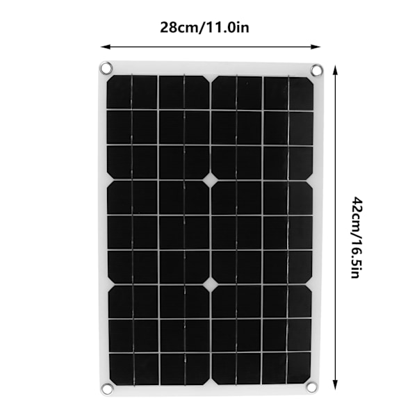 20W 18V USB Aurinkopaneelisetti 60A Aurinkolatausohjaimella RV-autoille, veneille ja muille tarvikkeille