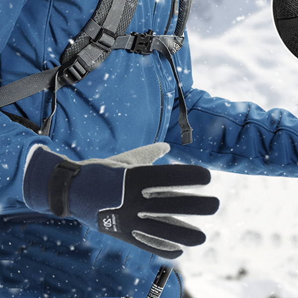 Udendørs klatrehandsker til mænd og kvinder, vintercykling, fleeceforede, varme skihandsker til studerende [TT] Blue