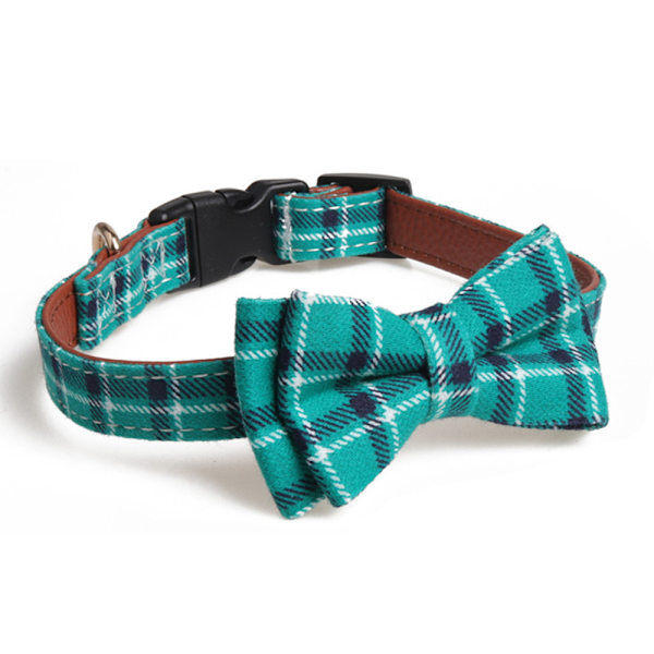 Fjärilsfluga Hundhalsband Rem Set Klassisk rutig justerbar hundhalsband rem avtagbar fjärilsfluga