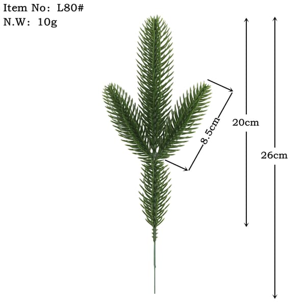 24-pack 26 cm Gröna Konstgjorda Tallgrenar för Juldekoration DXGHC