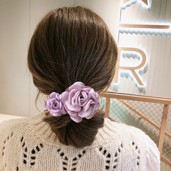 Plast hårklämma med blommönster - Hårklämmor, hårspännen, klämmor, twist-bun-hållare