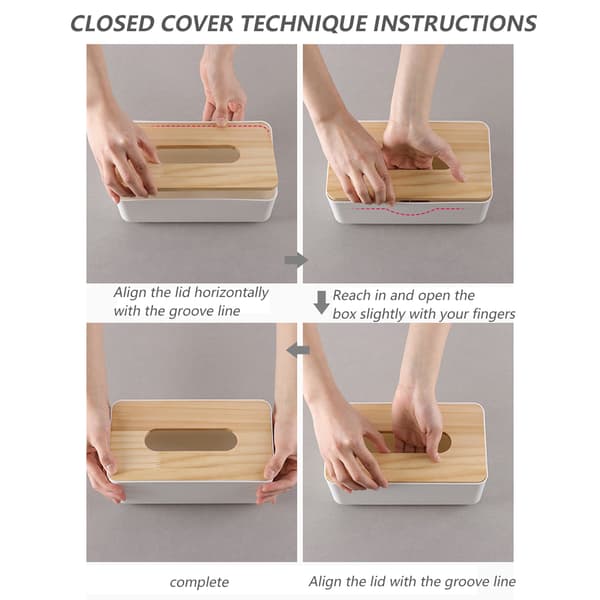 Chic Tissue Box, Wooden Tissue Box with Removable Holder and Modern Look for Home Office Decor[TT]