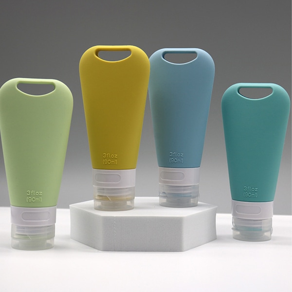 90 ML Silikon Reseflaskor Set, Läcksäkra Pressbara Bärbara Tubar Resestorlek Toalettartiklar Behållare, Resetubset Kosmetiska Behållare för
