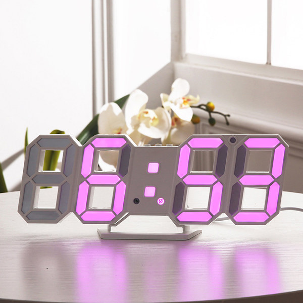 Fjärrstyrd Digital LED Väggklocka, Multifunktionell LED-Klocka, Stor Kalender, Minutlarm, Nedräkningstimer, Stor Termometer, Tyst Klocka