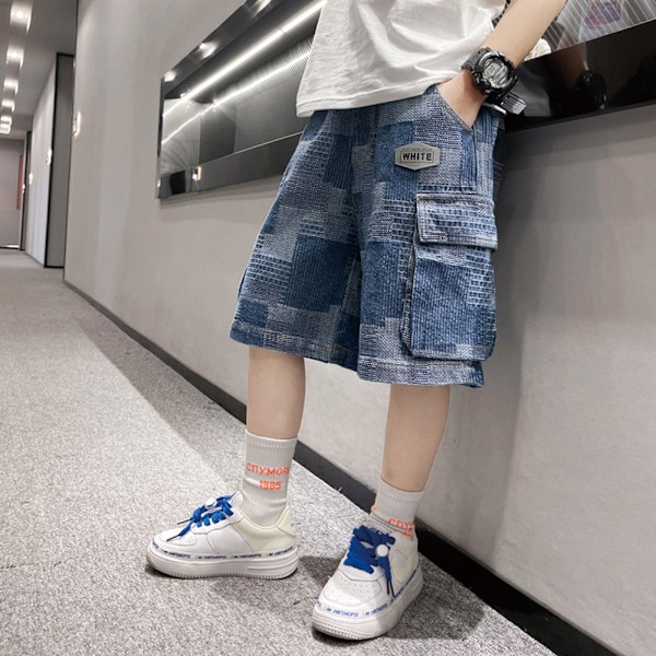 Småbarnsgutter Elastisk Midje Jeans Shorts, Småbarnsgutter Casual Shorts