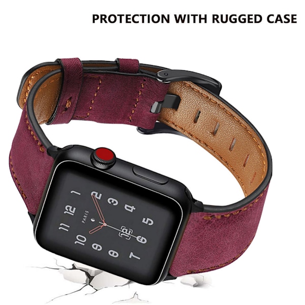 Kompatibel med Apple Watch Rem 38-40mm /42-44mm, Ægte Læder Udskiftningsrem Kompatibel med Apple Watch Serie 5/ 4/3 /2 /1