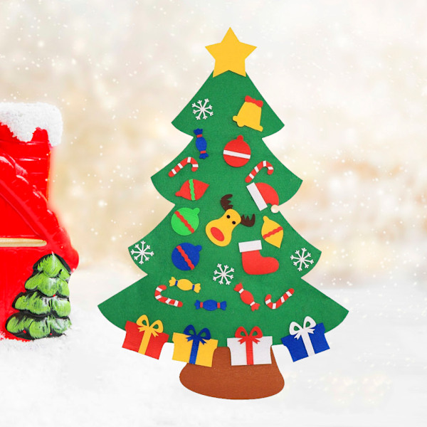 DIY Juletre 3D Julepynt Ornamentsett Utdanningsleketøy C-Stil Juletre