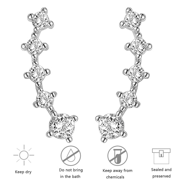 1 par örhängen med 14K förgylld sterling silver post crawler örhänge klättrare örhängen