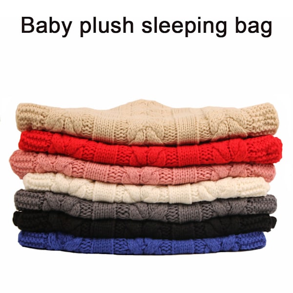 Nyfødt Baby Wrap Swaddle Tæppe Strikket Sovepose Modtagelse Tæpper Barnevogn Wrap til Baby (0-12 Måneder)