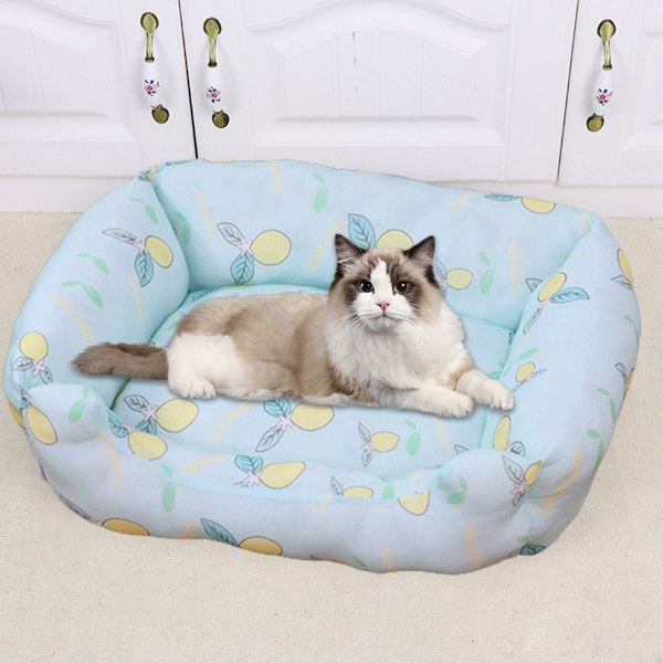 Sommar husdjur självkylning matta hundsäng för små hundar, hållbar hund katt soffa säng, sovande mysig cool Chinlon valpsäng katt sängar med halkfri botten