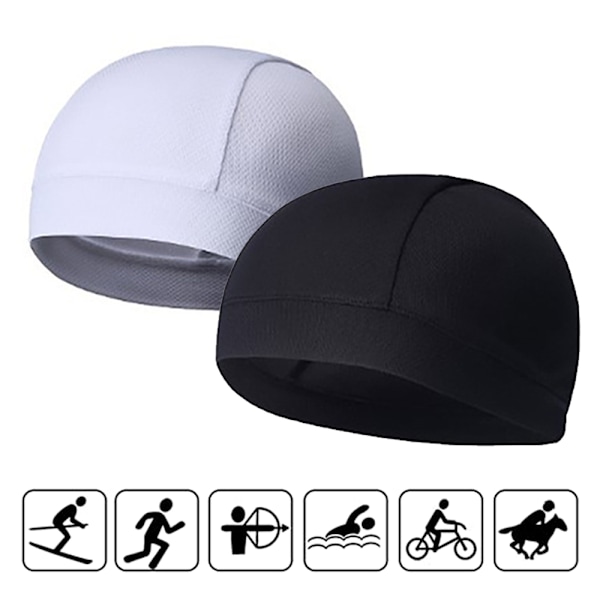2-pack Hjälm Innerfodrade Skalle Hattar Svettavvisande Löpning Hattar Cykling Skalle Hattar för Män och Kvinnor