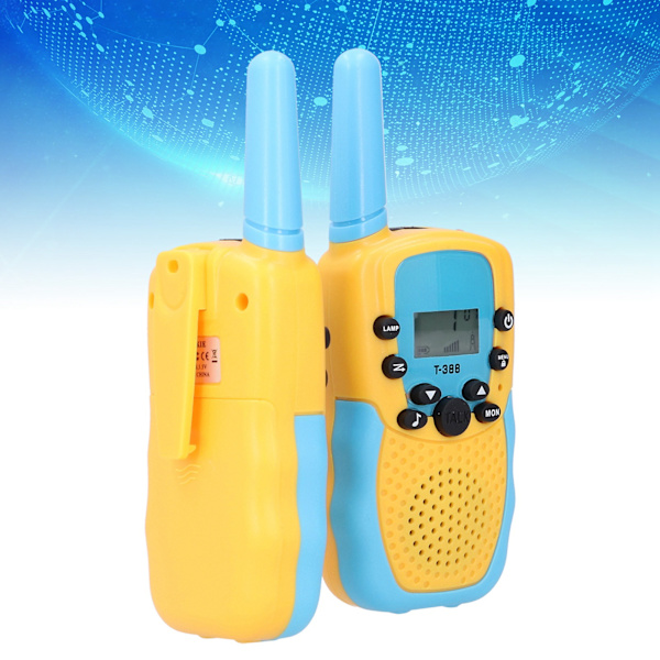 2-pack Mini Walkie Talkie Set USB Laddning Trådlös Radio Barnleksaker för Barn Födelsedag Julgåvor Blå Gul Europeisk 8CH PMR 446MHZ