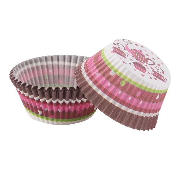 100ST Mini Cupcake Liners Runda Tårtbakningskoppar Muffinsfodral