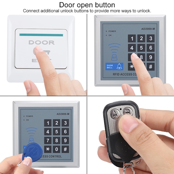 Elektrisk Dörrlås NO Lås Enstaka Dörr Kort Lösenord Tillträdeskontroll Tangentbord Säkerhetssystem Kit