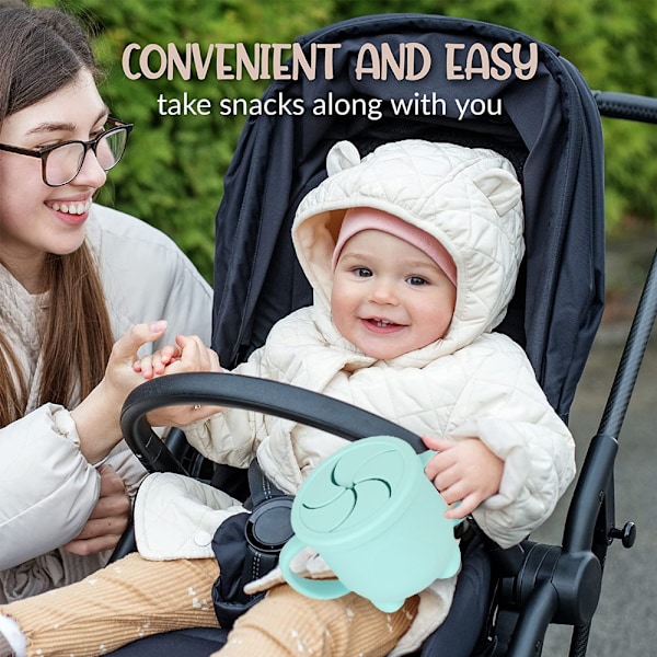 Småbarns Silikon Snackkopp med Avtakbart, Lekkasikkert Lopp for Enkel Rengjøring Silikonmateriale Baby Snackkopp