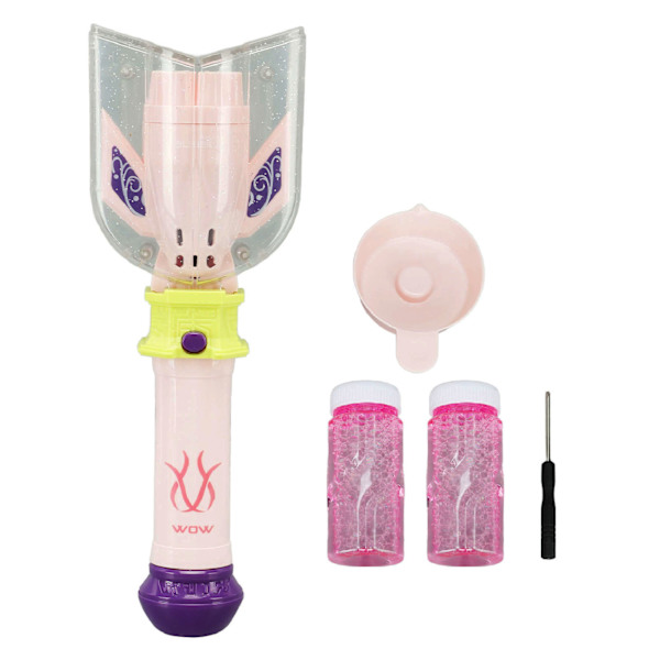 Barnens Bubbellek 8 Hål Färgglada Ljus Cool Musik Bubbelblåsare Svans Maskin med Bubbelvätska