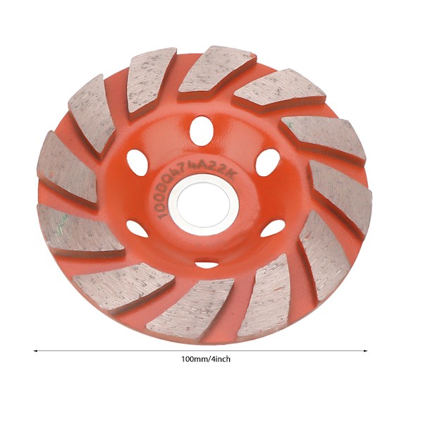 Tykt diamantsegment slibeskive til marmor beton sten (100mm)
