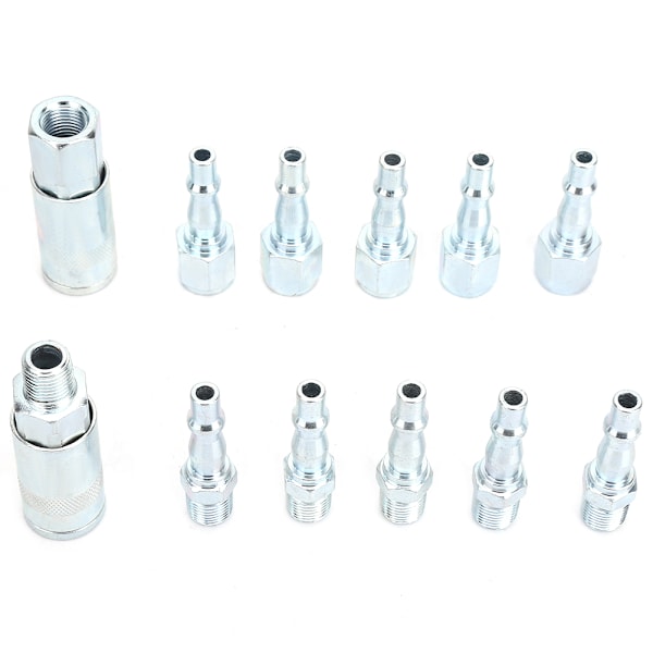 12 stk. BSPT 1/4 tommer Hun/Han Gevind Luft Slange Tilslutning Pneumatisk Hurtigkobling Fittings Sæt