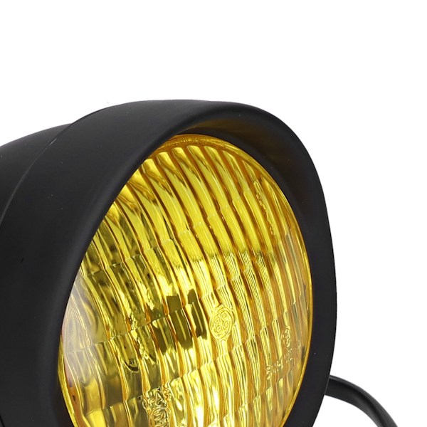 5-i-1 12V Motorcykel Forlygte Rund Gul Linse Sort Hus Universal til Retro Motorcykler